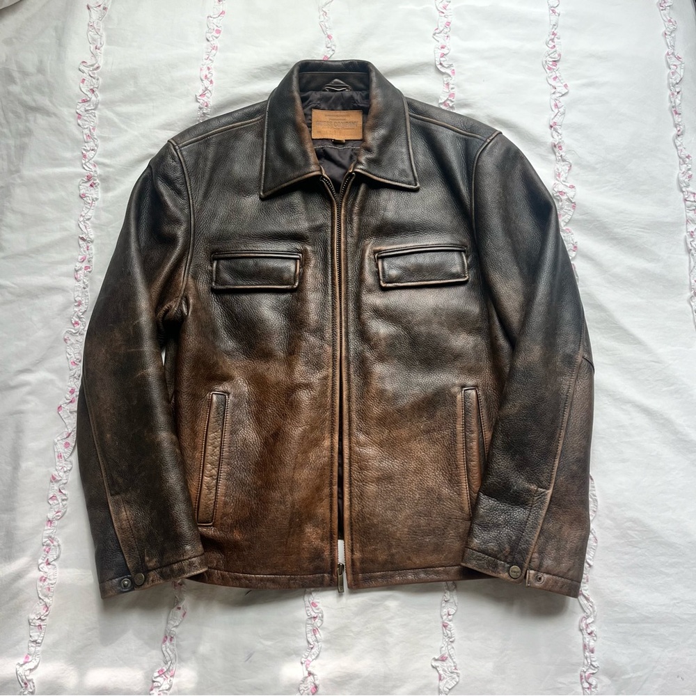 Brown leather jacket